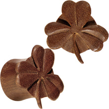 Load image into Gallery viewer, 1/2 Organic Sabo Wood Shamrock Saddle Plug Set
