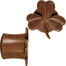 Load image into Gallery viewer, 1/2 Organic Sabo Wood Shamrock Saddle Plug Set
