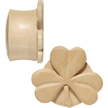 Load image into Gallery viewer, 7/8 Organic Crocodile Wood Shamrock Saddle Plug Set
