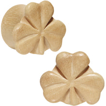 Load image into Gallery viewer, 5/8 Organic Crocodile Wood Shamrock Saddle Plug Set
