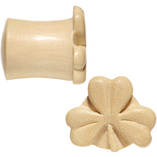 Load image into Gallery viewer, 00G Organic Crocodile Wood Shamrock Saddle Plug Set
