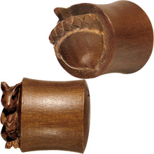 Load image into Gallery viewer, 1/2 Organic Wood Squirrels Gone Nuts Saddle Plug Set
