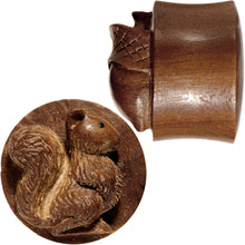 Load image into Gallery viewer, 7/8 Organic Wood Squirrels Gone Nuts Saddle Plug Set
