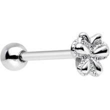 Load image into Gallery viewer, Simple Stainless Steel Butterfly Flat Top Barbell Tongue Ring
