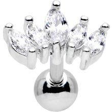 Load image into Gallery viewer, 16G 1/4 Stainless Steel Clear CZ Cartilage Earring
