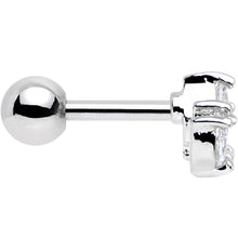 Load image into Gallery viewer, 16G 1/4 Stainless Steel Clear CZ Cartilage Earring
