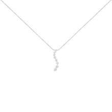 Load image into Gallery viewer, 14K White Gold 3.0 Cttw Round-Brilliant &amp; Baguette Cut Diamond S Shaped Graduated 18" Pendant Necklace (I-J Color, I2-I3 Clarity)
