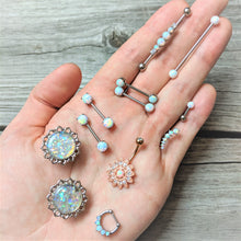 Load image into Gallery viewer, 16G 5/16 Steel White Imitation Opal Ball Cartilage Earring
