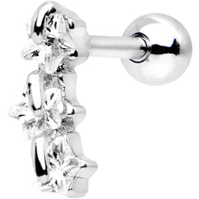 Load image into Gallery viewer, 16G 1/4 Stainless Steel Clear CZ Star Right Cartilage Earring

