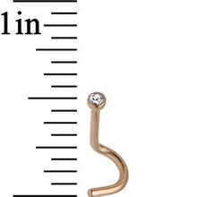 Load image into Gallery viewer, 18G 2mm Clear Gem Rose Gold Titanium IP Steel Nose Screw
