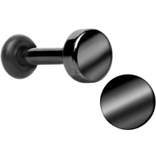 Load image into Gallery viewer, 14G Black Titanium Plated Steel Flat Top Single Flare Plug Set
