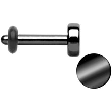 Load image into Gallery viewer, 14G Black Titanium Plated Steel Flat Top Single Flare Plug Set
