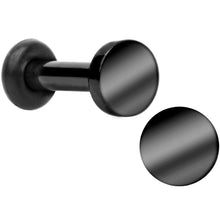 Load image into Gallery viewer, 12G Black Titanium Plated Steel Flat Top Single Flare Plug Set
