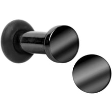 Load image into Gallery viewer, 8G Black Titanium Plated Steel Flat Top Single Flare Plug Set
