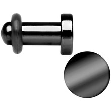 Load image into Gallery viewer, 6G Black Titanium Plated Steel Flat Top Single Flare Plug Set
