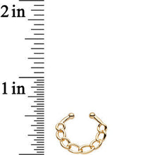 Load image into Gallery viewer, Mechanical Chain Gold IP Non Pierced Clip On Fake Septum Ring
