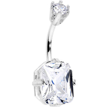 Load image into Gallery viewer, 925 Sterling Silver Double Clear Elegant Gem Belly Button Ring
