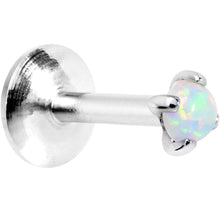 Load image into Gallery viewer, 16G 1/4 White 2.5mm Synthetic Opal Prong Set Tragus Earring
