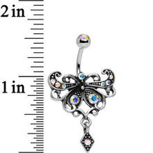 Load image into Gallery viewer, Aurora Antique Finish Stainless Steel Maharani Butterfly Belly Ring
