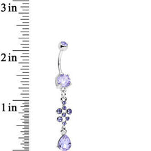 Load image into Gallery viewer, Tanzanite Stainless Steel Octo Sparkle Drop Dangle Belly Ring
