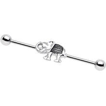 Load image into Gallery viewer, Stainless Steel Bohemian Elephant Industrial Barbell 38mm
