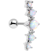 Load image into Gallery viewer, White Synthetic Opal Steel Left Cartilage Earring
