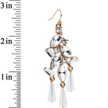 Load image into Gallery viewer, Clear Gold Tone Embellished Chandelier Fish Hook Drop Earrings
