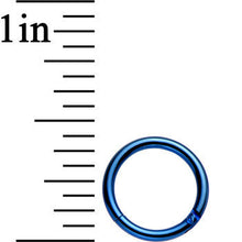Load image into Gallery viewer, 16G 5/16 Blue Anodized Titanium Hinged Segment Ring
