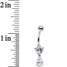 Load image into Gallery viewer, Clear Gem Stainless Steel Teardrop Heart Belly Ring
