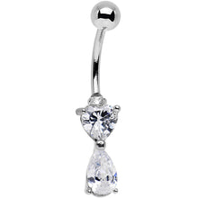 Load image into Gallery viewer, Clear Gem Stainless Steel Teardrop Heart Belly Ring
