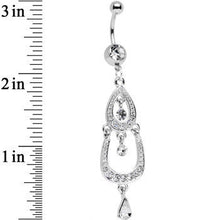 Load image into Gallery viewer, Clear Gem Shining Teardrop Horseshoe Dangle Belly Ring
