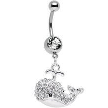 Load image into Gallery viewer, Clear Gem Wear Me Out Whale Dangle Belly Ring
