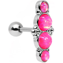 Load image into Gallery viewer, 16G 1/4 Pink Synthetic Opal Ornate Quartet Cartilage Earring
