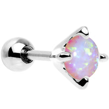 Load image into Gallery viewer, 16G 1/4 5mm Light Pink Synthetic Opal Prong Set Cartilage Earring
