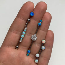 Load image into Gallery viewer, 316L Stainless Steel White Synthetic Opal Nipple Barbell Set
