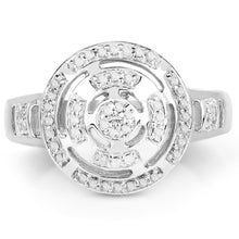 Load image into Gallery viewer, 14K Yellow Gold Plated 0.21 Carat Genuine White Diamond .925 Sterling Silver Ring
