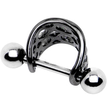 Load image into Gallery viewer, 16G 3/8 Black Band Steel Bar Infinity Cartilage Cuff
