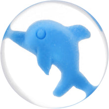 Load image into Gallery viewer, Acrylic Bright Blue Dolphin Inlay Cheater Plug
