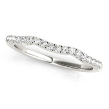 Load image into Gallery viewer, 14k White Gold Wave Motif Diamond Wedding Band (1/5 cttw)
