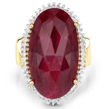Load image into Gallery viewer, 19.11 Carat Dyed Ruby and White Topaz .925 Sterling Silver Ring
