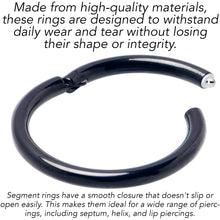 Load image into Gallery viewer, 16G 3/8 Black PVD Hinged Segment Ring
