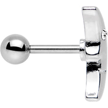 Load image into Gallery viewer, 16G 1/4 Clear Gem Steel Crescent Moon Left Cartilage Earring
