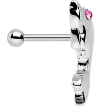 Load image into Gallery viewer, 16G 1/4 Pink Gem Dolphin Left Cartilage Earring
