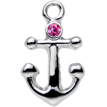 Load image into Gallery viewer, 16G 1/4 Pink Gem Settle Down Anchor Cartilage Earring
