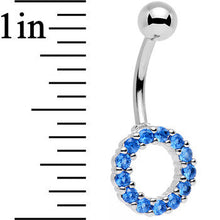 Load image into Gallery viewer, Blue Gem Stainless Steel Hollow Circle Belly Ring

