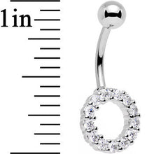 Load image into Gallery viewer, Clear Gem Stainless Steel Hollow Circle Belly Ring

