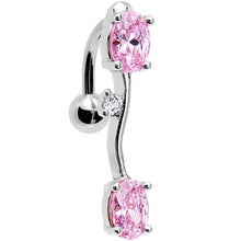 Load image into Gallery viewer, Pink Gem Really Reversible Double Mount Belly Ring
