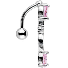 Load image into Gallery viewer, Pink Gem Really Reversible Double Mount Belly Ring
