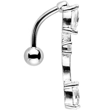 Load image into Gallery viewer, Clear Gem Stainless Steel Barbell Double Mount Reversible Belly Ring
