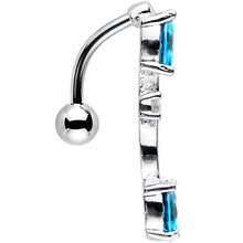 Load image into Gallery viewer, Aqua Gem Reversible Top Mount Belly Ring
